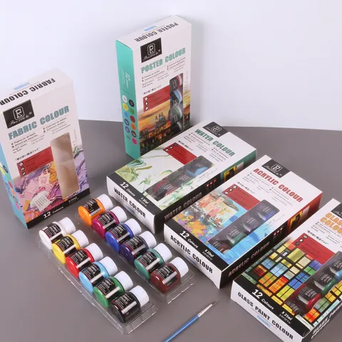 Professional Art Paint Multi Surface Acrylic Glass Fabric Water Color Paints For Student Artist DIY Craft Painting Fast Drying