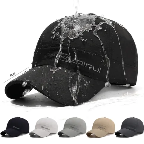 Berretto da Baseball Impermeabile ad Asciugatura Rapida con Visiera Corta Cappello Parasole Sportivo Traspirante Regolabile Cappello a Visiera Semplice per Uomo Donna