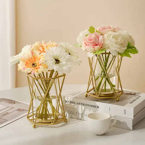 Artificial Satin Flowers Single Stem Rose Peony Gerbera Daisy For Wedding Home Decor Floral Arrangement Elegant Fake Bloom