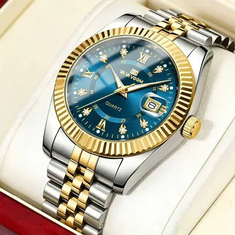 Luxury Men's Business Quartz Watch Stainless Steel Band Waterproof Luminous Calendar Wristwatch Fashion Jewelry Accessory for Men