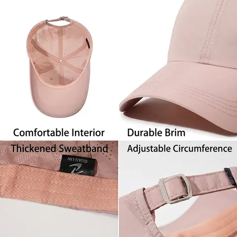 Schnelltrocknende Baseballkappe Atmungsaktive Lasergeschnittene Golfmütze Verstellbarer Sonnenschutz Sport Für Herren Damen