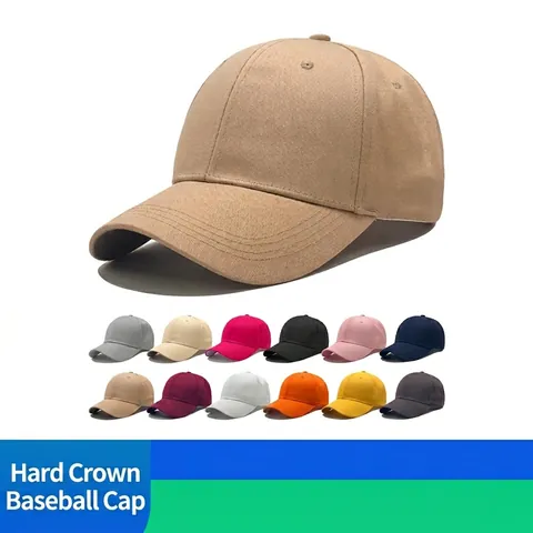 Unisex Cotton Baseball Cap Plain Solid Color Adjustable Strapback Hat Breathable Outdoor Sports Sun Protection Casual