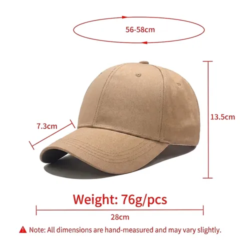 Unisex Cotton Baseball Cap Plain Solid Color Adjustable Strapback Hat Breathable Outdoor Sports Sun Protection Casual