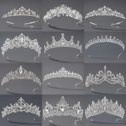 Corona De Boda De Lujo De Aleación Perla Artificial Strass Tiara Para Mujeres Accesorios Elegantes Para El Cabello De Princesa