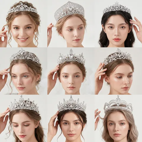 Corona De Boda De Lujo De Aleación Perla Artificial Strass Tiara Para Mujeres Accesorios Elegantes Para El Cabello De Princesa