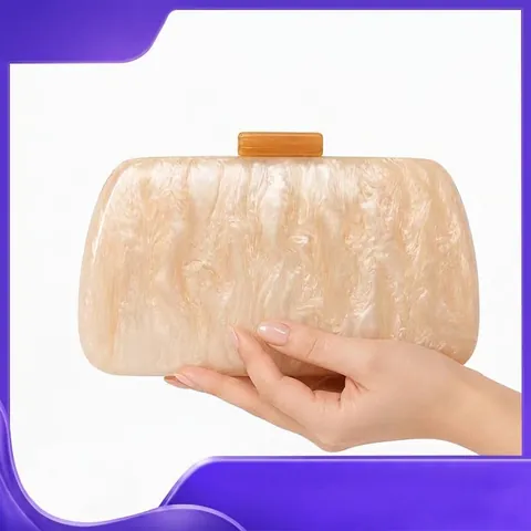 Elegante Acryl Avondtas Marmeren Textuur Clutch Handtas Met Metalen Ketting Voor Dames Bruiloft Feest Chic Box