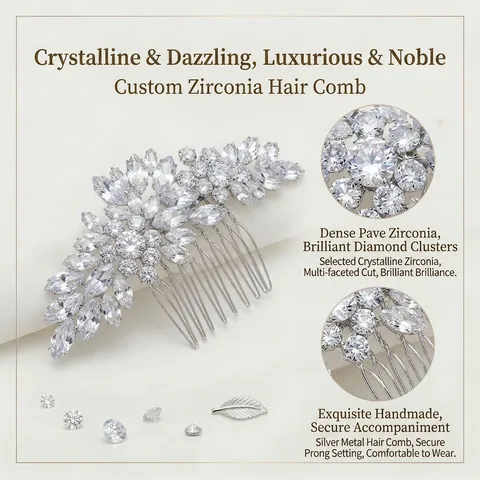 Elegant Copper Rhinestone Floral Hair Comb For Bride Silver Gold Leaf Flower Bridal Hair Accessories Wedding Banquet Party Headwear For Women