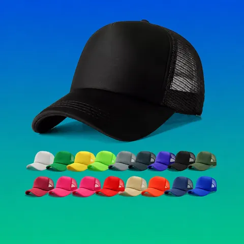 Trucker Hat Mesh Baseball Cap Atmungsaktiv Sonnenschutz Verstellbar Snapback Einfarbig Outdoor Sport Freizeit