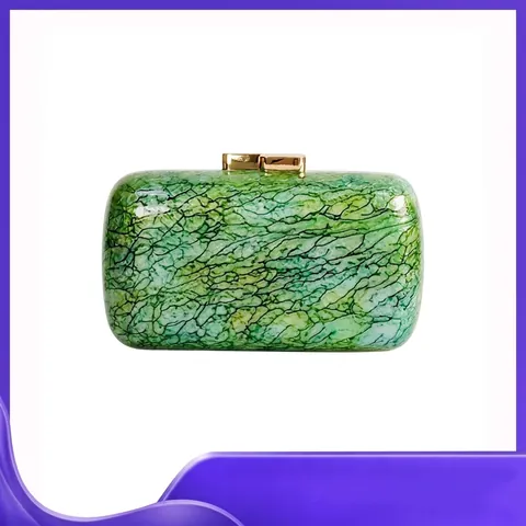 Bolso De Noche Clutch Acrílico Patrón De Mármol Carcasa Rígida Bolso De Hombro Cruzado Moda Boda Fiesta Para Mujeres