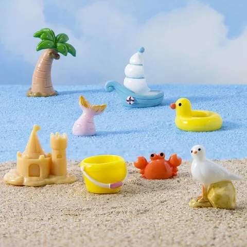 Ornements De Thème Mer Plage Miniature Résine Style Méditerranéen Micro Paysage DIY Décoration Jardin Féerique