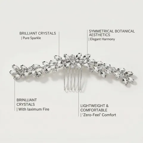 Vintage Rhinestone Bridal Hair Comb Alloy Floral Leaf Wedding Headpiece For Women Elegant Formal Party Hair Accessories