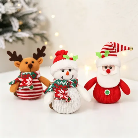 Ornamenti Natalizi Appesi Tessuto A Maglia Babbo Natale Pupazzo Di Neve Renna Ciondoli Bambola Decorazione Albero