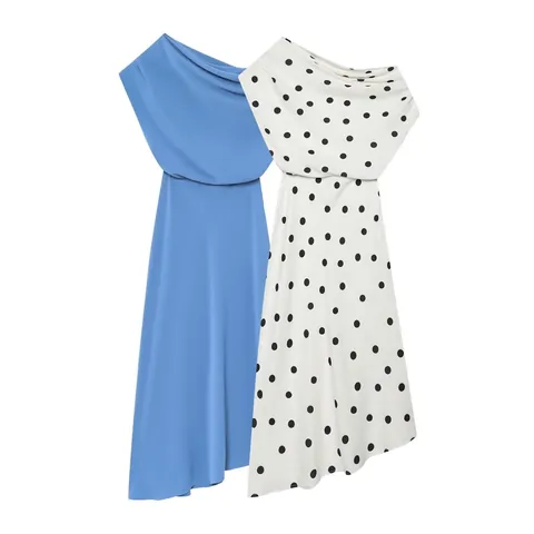 One Shoulder Maxi Kleid Elegant Asymmetrisch Gerafft Taille Ärmellos Unregelmäßiger Saum Blau Abendparty Für Damen