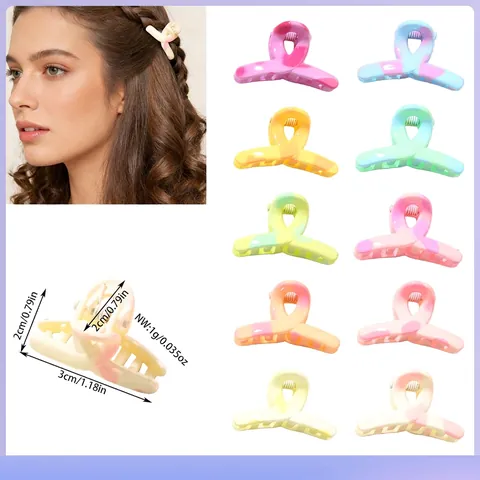 Glanzend Mini Haarklem Voor Dames Meisjes Schattig Macaron Kleur Gelakt Kleine Haarsieraden Stijlvolle Dagelijkse Haaraccessoires