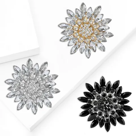 Elegante Spilla a Girasole in Lega di Strass per Donna Spilla Floreale Creativa di Alta Qualità Gioielli per Matrimonio Banchetto