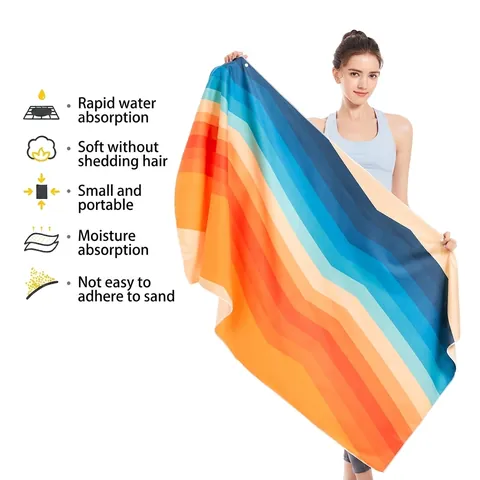 Microfiber Beach Towel Quick Dry Absorbent Large Bath Towel For Swimming Travel Yoga Mandala Bohemian Tropical Print