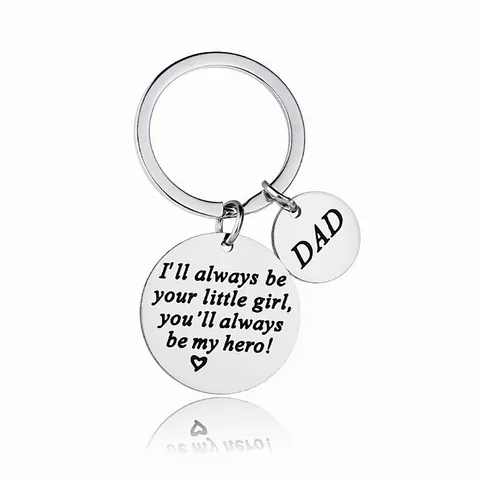 Edelstahl Papa Schlüsselanhänger Geschenk Von Tochter An Held Herzanhänger Spiegelpoliert Metall Schlüsselanhänger Vatertag