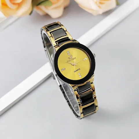 Fashion Women Quartz Watch Rhinestone Dial Alloy Strap Elegant Business Wristwatch For Ladies Men Decorative Jewelry Gift