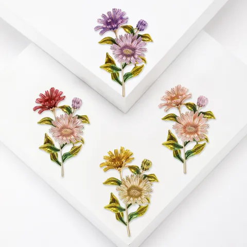 Vintage Emaille Gänseblümchen Brosche Für Damen Elegant Einfach Legierung Blumen Corsage Für Mantel Strickjacke Mode Vielseitige Blume Anstecknadel Schmuck