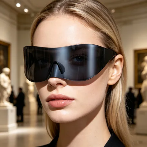 Oversized Shield Sunglasses One Piece Goggles PC Frame UV400 Protection Outdoor Cycling Futuristic Y2K Style Unisex Shades