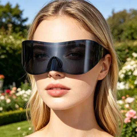 Gafas De Sol Shield De Una Sola Pieza De Gran Tamaño Futurista Y2K Deportes Equitación Gafas De Sol UV400 Espejo De Mercurio PC Gafas A Prueba De Viento Para Hombre Mujer