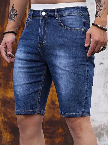 Herren Slim Fit Denim Shorts Sommer Casual Baumwollmischung Gewaschen Mid Stretch Five Pocket Shorts Für Herren