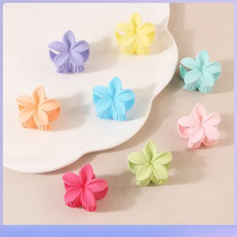 Koreanischer Stil Matt Glänzend Blumen Haarklammer Mini Frangipani Haargreifer Elegant Süß Haarschmuck Für Damen Mädchen