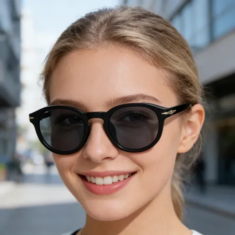 Lunettes de Soleil Polarisées Rondes Vintage Protection UV400 Monture PC Verres TAC Lunettes Rétro Pour Hommes Et Femmes