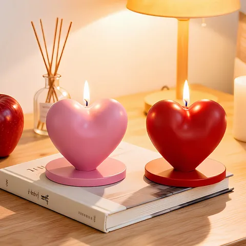 Stampo in Silicone per Candele a Forma di Cuore 3D per Regalo di San Valentino Fai-da-te Strumento per Sapone e Gesso
