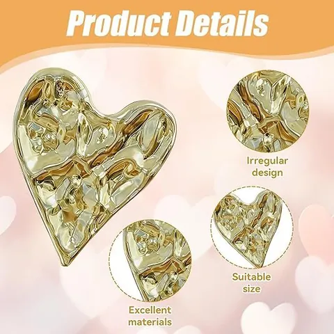 Moderna Spilla a Cuore per Donna Texture Martellata Scultura 3D Lega Metallo Spilla Irregolare per Abito Vestito Decorazione