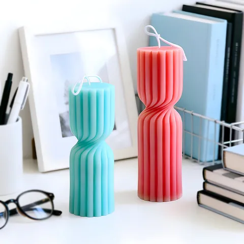 Spiral Pillar Candle Silicone Mold DIY Aromatherapy Round Column Stripe Cylinder Mold For Handmade Candle Making Home Decor