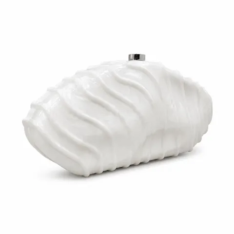 Acrylic Evening Clutch Bag White Marble Ripple Texture Crossbody Handbag Metal Clasp Vintage Artistic Women Accessory