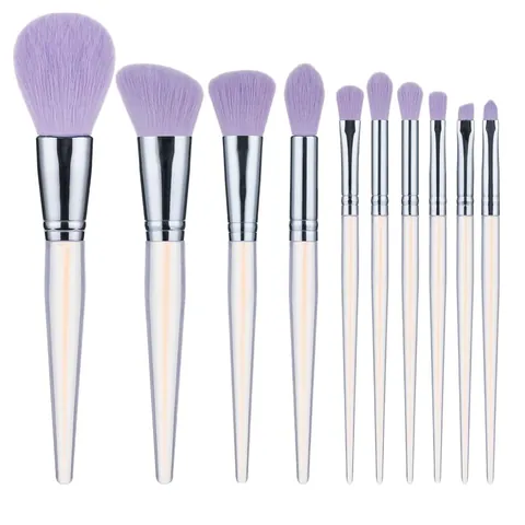 Professionelle Make-up-Pinsel Set Lila Farbverlauf Acryl Kristallgriff Weiche Synthetikfasern Für Puder Lidschatten Verblenden