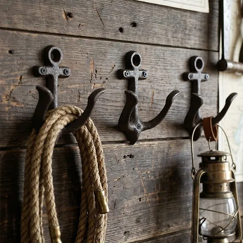 Vintage Anker Wandhaken Gusseisen Distressed Nautisch Dekorative Marine Industrie Stil Wandmontage Aufhängung