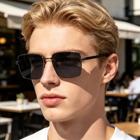 Men Polarized Square Sunglasses Metal Frame TAC Lens UV400 Protection For Driving Fishing Travel Modern Fashion Shades