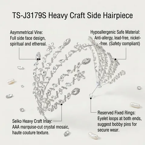 Corona Diadema da Sposa in Lega d'Argento con Strass Scintillanti Design a Foglia Copricapo Matrimonio Festa Donna Gioielli per Capelli