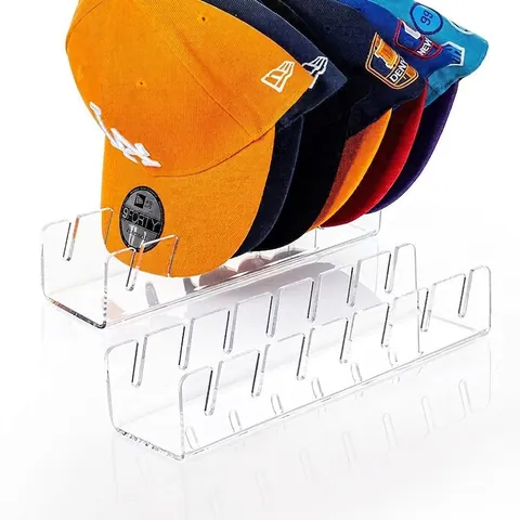 Acrylic Baseball Cap Organizer Display Stand For Desk Storage Modern Minimalist Hat Rack Holds Up To Seven Caps