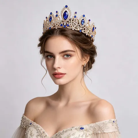 Barock Vintage Braut Krone Legierung Strass Hochzeit Tiara Für Damen Geburtstag Party Luxus Palast Stil Kopfschmuck Zubehör