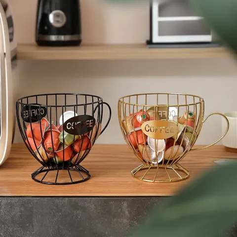 Kaffeekapselhalter Metall Aufbewahrungskorb Becherform Eisen Kaffee Pad Organizer Für Die Arbeitsplatte Modern Minimalistisch