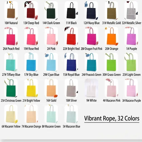 Colored Kraft Paper Gift Bags Thickened With Handles For Party Favors Shopping Retail Packaging Macaron Handheld Paper Bags