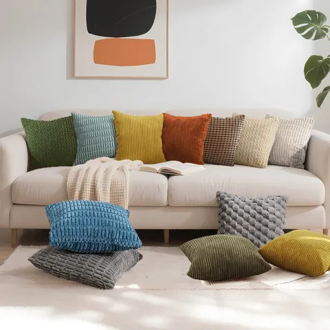 Moderner Minimalistischer Cord Kissenbezug Einfarbig Weich Dekorativer Kissenbezug Für Sofa Schlafzimmer Büro Home Decor