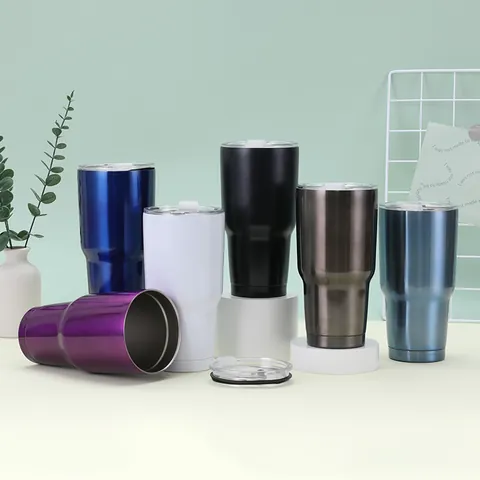 Large Capacity Stainless Steel Vacuum Insulated Tumbler With Lid Double Wall Travel Coffee Mug Car Cup For Hot Cold Drinks