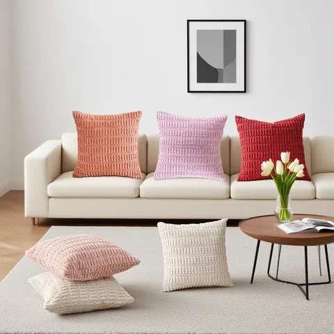 Moderner Minimalistischer Cord Kissenbezug Einfarbig Weich Dekorativer Kissenbezug Für Sofa Schlafzimmer Büro Home Decor
