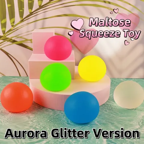 Maltose Squishy Stress Ball TPR Sensory Squeeze Toy For Kids Adults Slow Rebound Maltose Ball Stress Relief Party Favor
