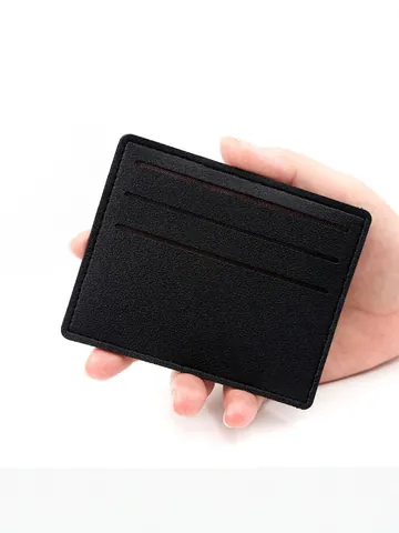 Minimalistischer Ultradünner PU-Leder Kartenhalter Mit 6 Steckplätzen Lychee-Muster Schlankes Kreditkartenetui Für Damen Herren