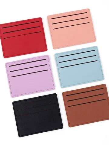 Minimalistischer Ultradünner PU-Leder Kartenhalter Mit 6 Steckplätzen Lychee-Muster Schlankes Kreditkartenetui Für Damen Herren