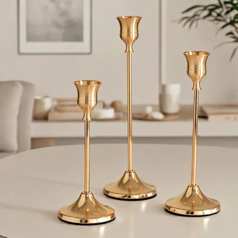 Modern Metal Candle Holders Iron Slender Stem For Wedding Dining Table Home Decor Elegant European Style