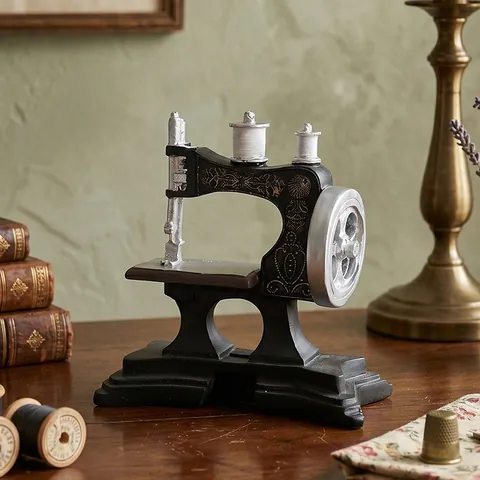 Vintage Industrie Nähmaschine Modell Ornament Aus Harz Distressed Bronze Schwarz Retro Home Decor Desktop Kunstfigur Geschenk