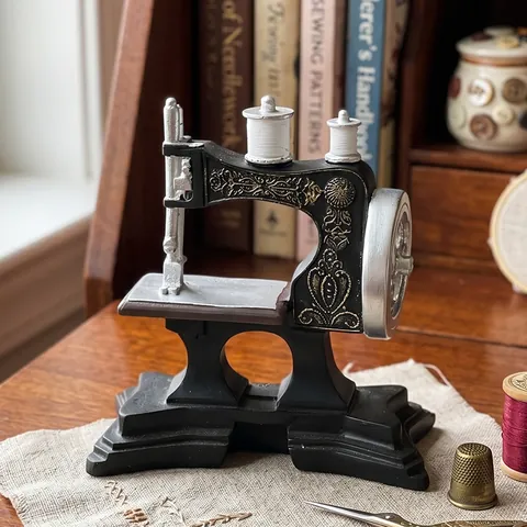 Vintage Industrie Nähmaschine Modell Ornament Aus Harz Distressed Bronze Schwarz Retro Home Decor Desktop Kunstfigur Geschenk