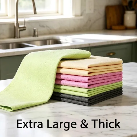 Microfiber Cleaning Cloth For Glass Window Mirror Car Streak Free Highly Absorbent Thickened Lint Free Grey